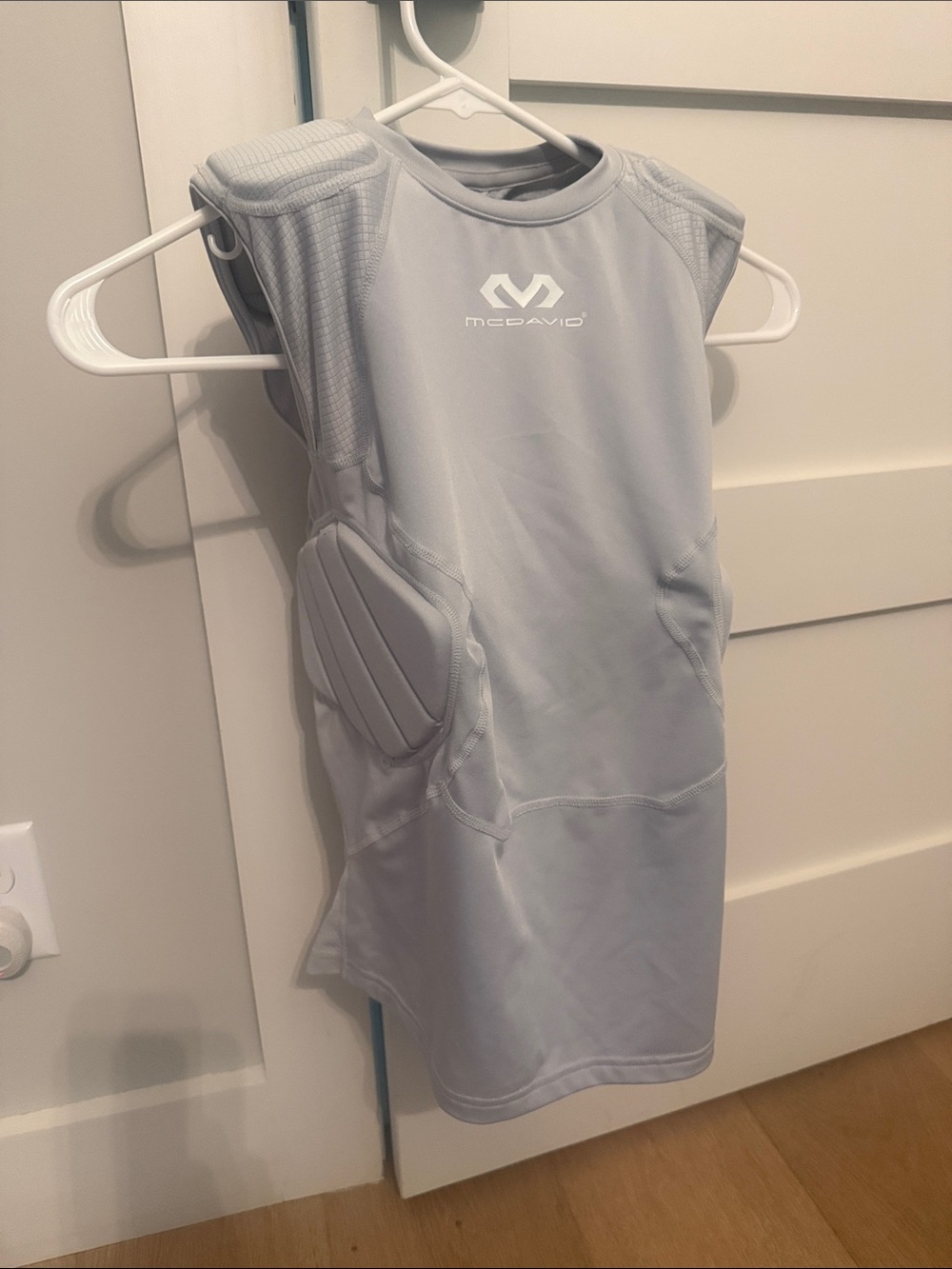 McDavid Kids Padded Athletic Tank Top — Light Gray